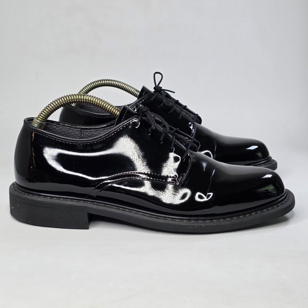 Capps Military Mens Oxfords Patent Leather Dress Shoes Uniform Vibram Size 7.5-8